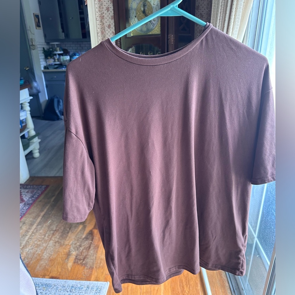 SHEIN Brown Short Sleeve Tee